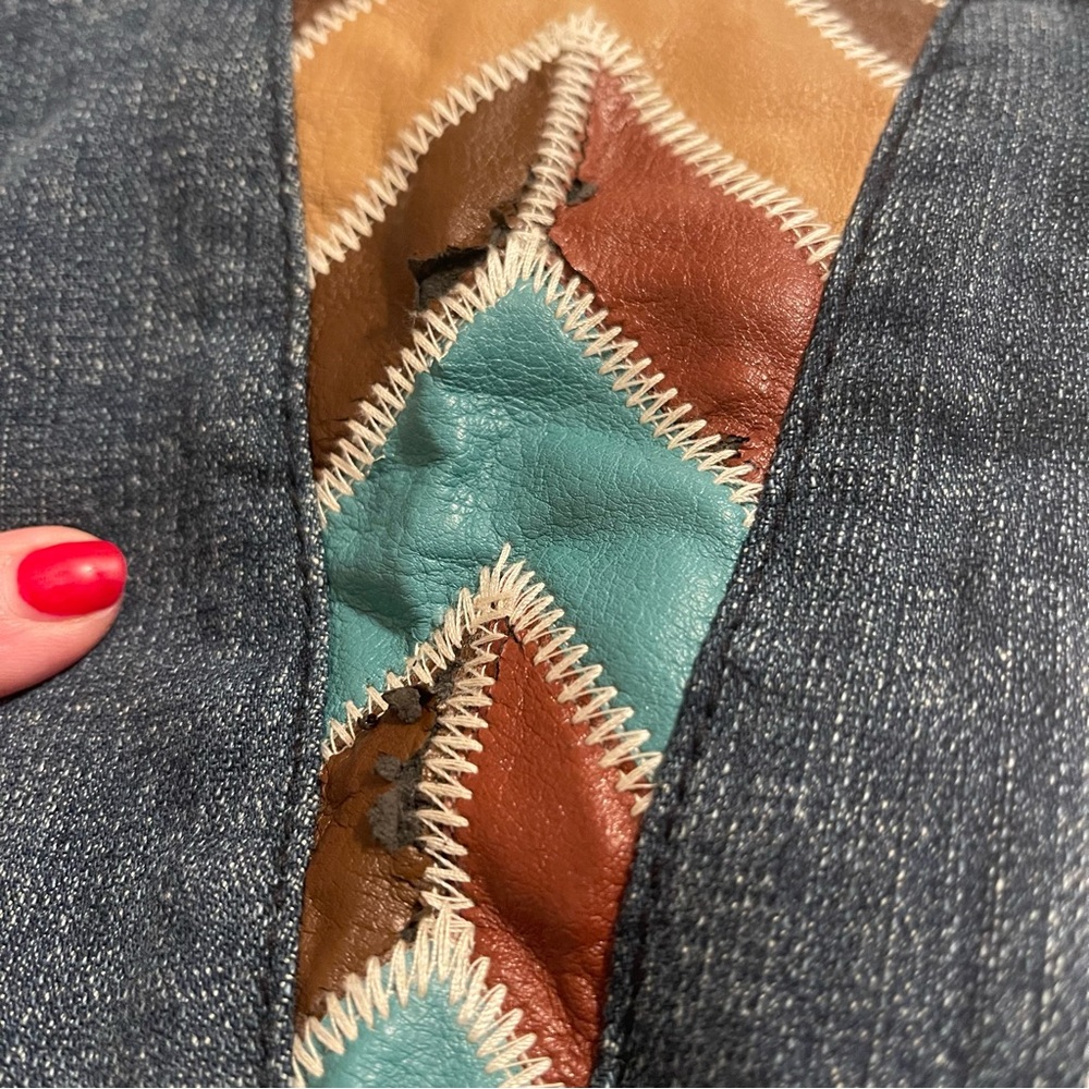 Rock & Roll Denim Cowgirl Leather Patch Jeans 32X32 - Picture 10 of 10